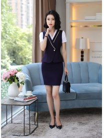 女式短款馬甲藏藍色