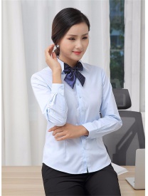 女式長袖V領(lǐng) 藍色