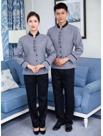 保潔服立領(lǐng)一?？刍ㄟ?灰色